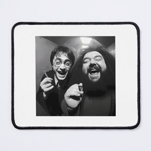 Item preview, Funny Wizard Boy and Giant Friend Black and White Fisheye Selfie Parody designed and sold by Vekonn.