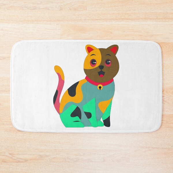 Item preview, Colorful Abstract Patchwork Calico Cat Illustration designed and sold by manojbalan1968.