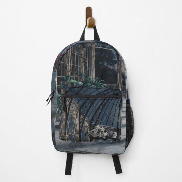 Item preview, Moonlit Victorian Gothic Conservatory – Dark Academia Glasshouse Gothic Wall Art designed and sold by Tamas Das.