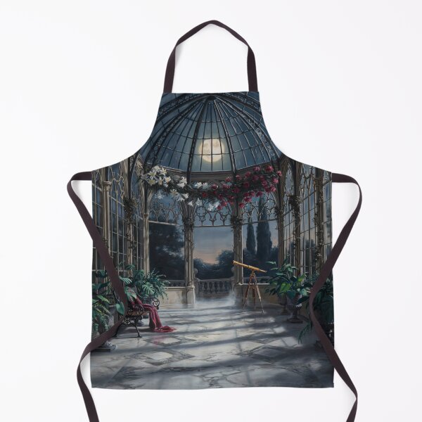 Item preview, Moonlit Victorian Gothic Conservatory – Dark Academia Glasshouse Gothic Wall Art designed and sold by Tamas Das.