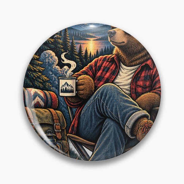 Item preview, Vintage Camping Bear Mountain Coffee Illustration designed and sold by lovepower.