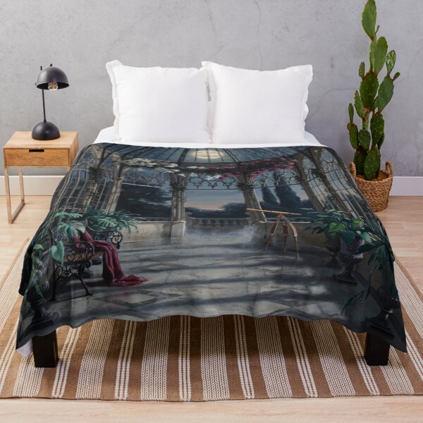 Item preview, Moonlit Victorian Gothic Conservatory – Dark Academia Glasshouse Gothic Wall Art designed and sold by Tamas Das.