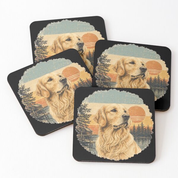 Item preview, Vintage Golden Retriever Sunset Retro Adventure designed and sold by Bartas2026.