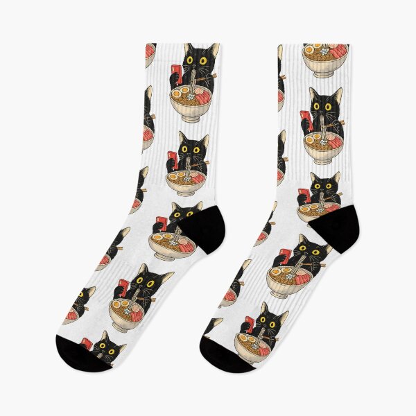 Item preview, Black Cat Eating Ramen While Scrolling Phone designed and sold by OlyvieArt.