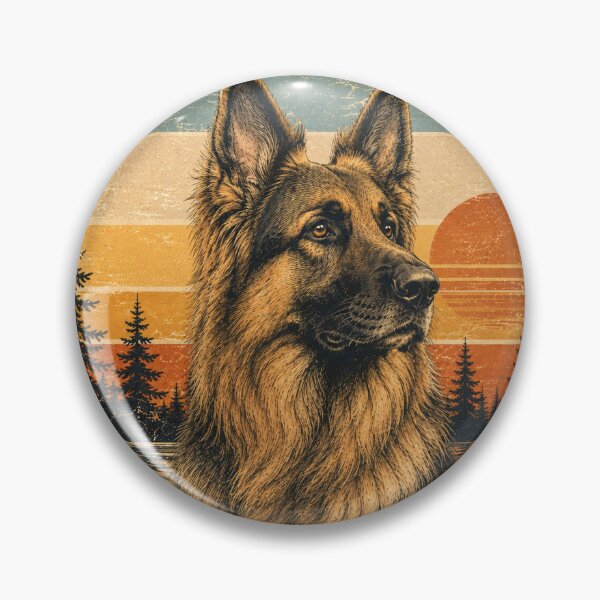 Item preview, Vintage German Shepherd Sunset Retro Adventure designed and sold by Bartas2026.