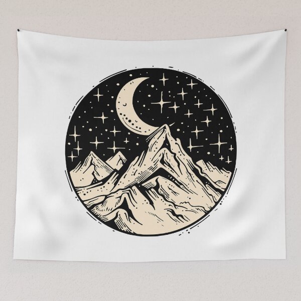 Item preview, Celestial Mountain Night and Crescent Moon Circle designed and sold by Vision Crafted.