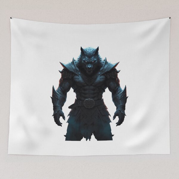 Item preview, Werewolf Ripping Into Battle T-Shirt, Armored Alpha Werewolf Warrior Gift, Gothic Dark Fantasy Graphic Tee, Medieval Monster Art designed and sold by pawsome purrfect.