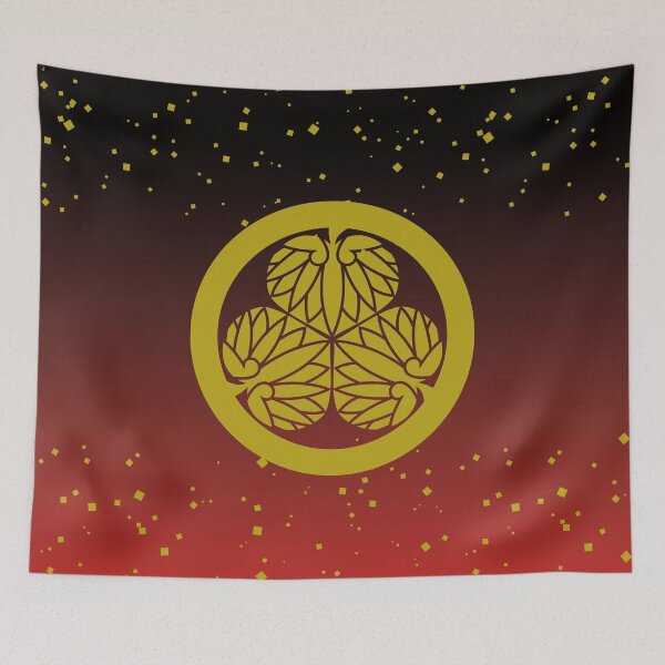 Item preview, Samurai Aoinogomon Tokugawaieyasu Kamon Tokugawaieyasu Kamon Polvo de oro falso rojo/escudo japonés designed and sold by 戦国まーけっと SENGOKU MARKET.