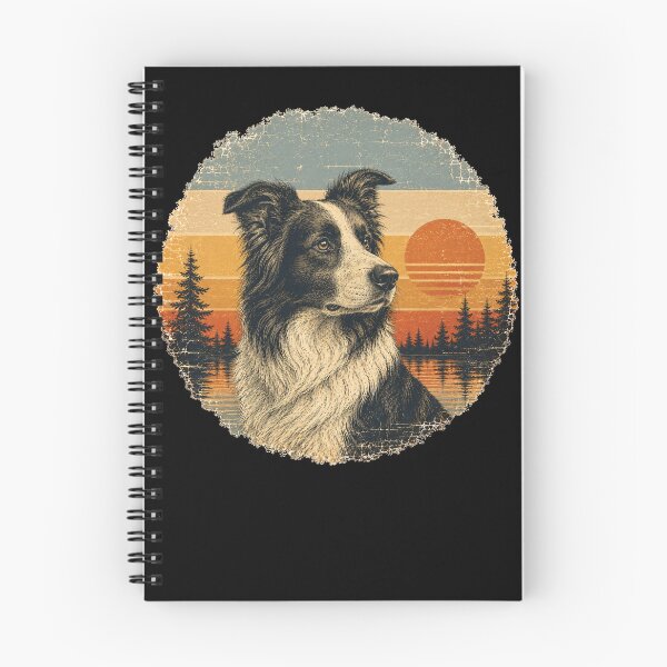 Item preview, Vintage Border Collie Sunset Retro Adventure designed and sold by Bartas2026.