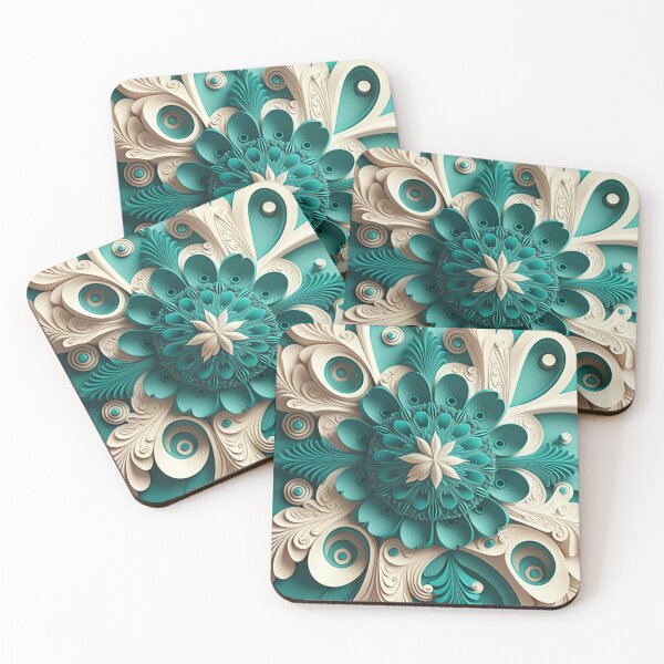 Item preview, Teal Kaleidoscope Petal Medallion designed and sold by RAGANADesign.