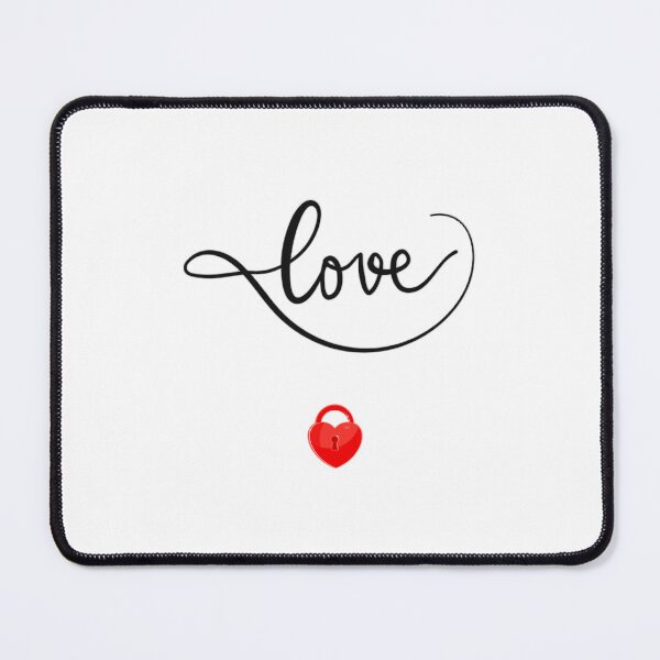 Item preview, Black Love Lettering with Red Heart Padlock Graphic designed and sold by ArtbyAfroditi.