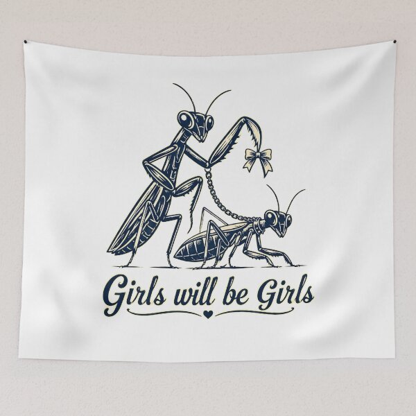 Item preview, Girls Will Be Girls Praying Mantis designed and sold by TypeRiotStudio.
