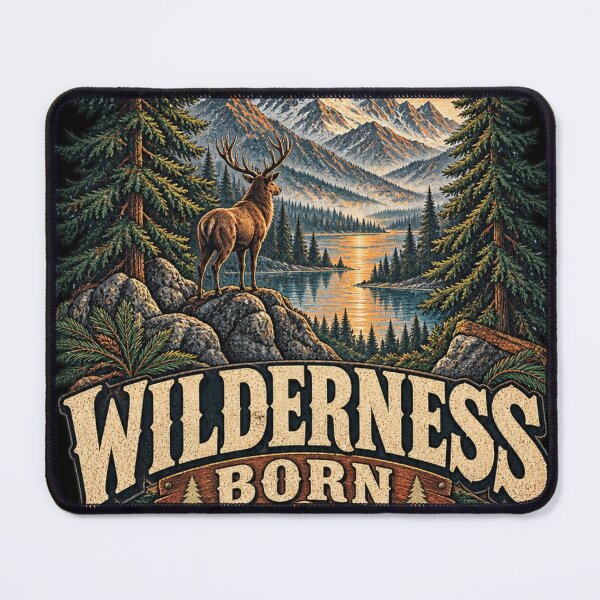 Item preview, Wilderness Born – Vintage Deer Eagle Mountain Nature T-Shirt – Outdoor Adventure Art designed and sold by @SHINTOSARTSTORE.