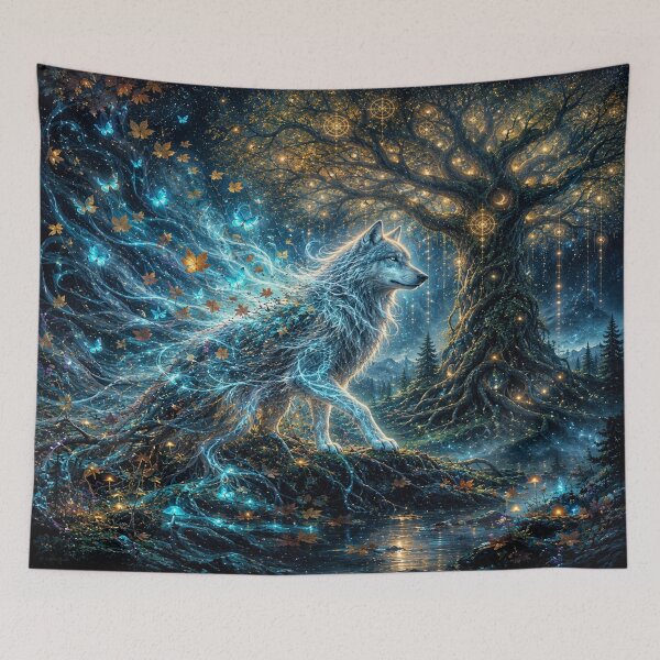 Item preview, mystical wolf and a tree designed and sold by Losthope Creations.