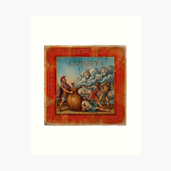 Item preview, Odyssey 4 Aeolus Wind Bag Ancient Greek Fresco Art designed and sold by ocelynneeay.
