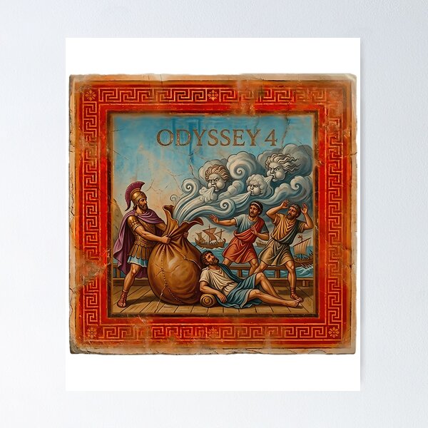 Item preview, Odyssey 4 Aeolus Wind Bag Ancient Greek Fresco Art designed and sold by ocelynneeay.