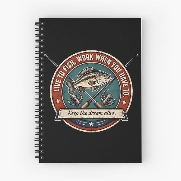 Item preview, Live to Fish Work When You Have To Funny Fishing Quote designed and sold by ZanyPaintbrush.