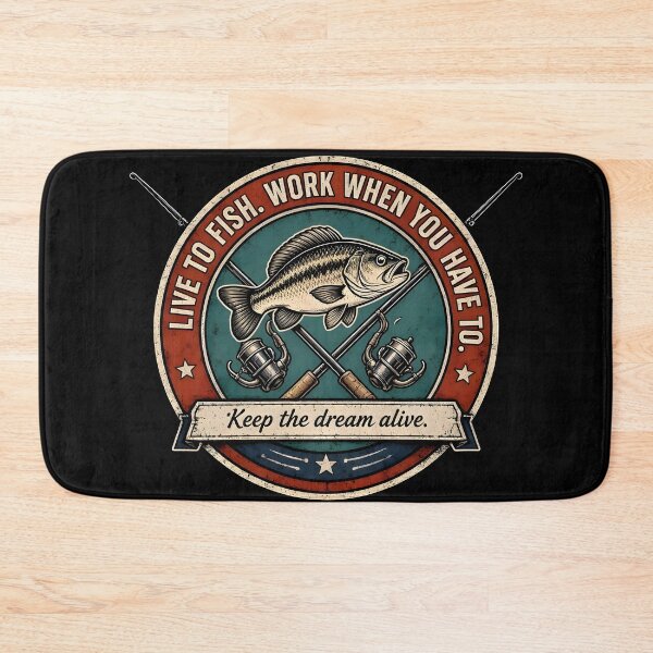Item preview, Live to Fish Work When You Have To Funny Fishing Quote designed and sold by ZanyPaintbrush.