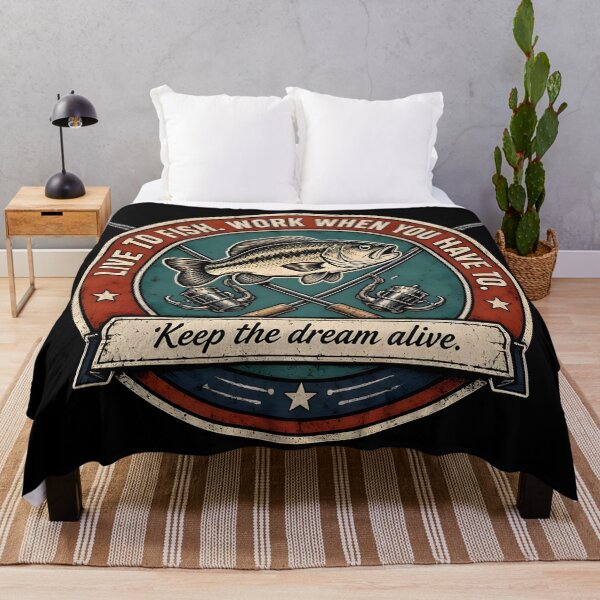 Item preview, Live to Fish Work When You Have To Funny Fishing Quote designed and sold by ZanyPaintbrush.