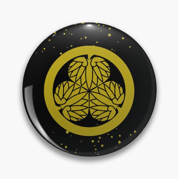 Artikelvorschau, Samurai Aoinogomon Tokugawaieyasu Kamon Tokugawaieyasu Kamon Faux Gold Dust Black / Japanisches Wappen entworfen und verkauft von 戦国まーけっと SENGOKU MARKET.