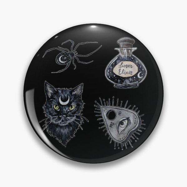 Item preview, Gothic Witchy Sticker Pack, Black Cat, Magic Potion, Planchette and Spider designed and sold by esmavart.