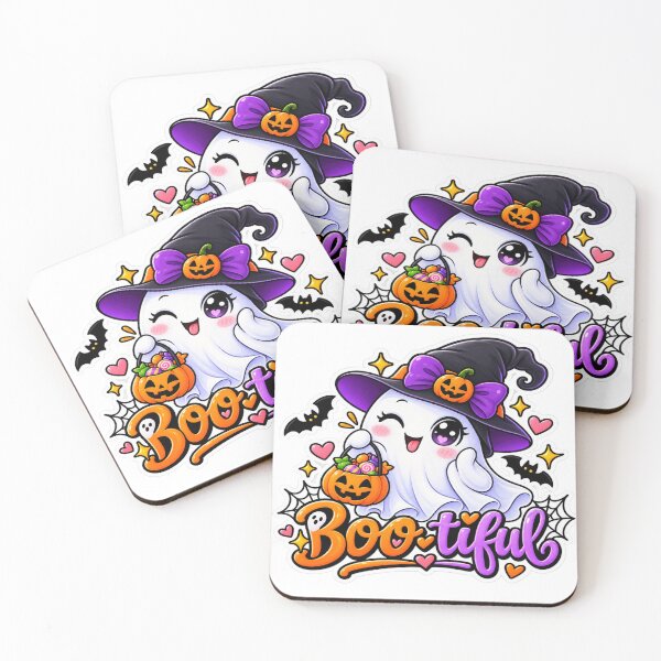 Item preview, Cute Boo-tiful Halloween Ghost Witch Sticker designed and sold by Genzfirevibes.
