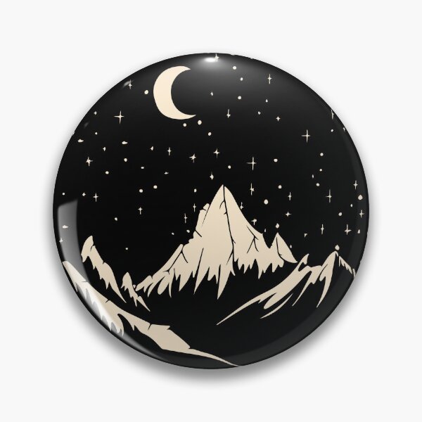Item preview, Minimalist Starry Night Mountain Peak Circle designed and sold by Vision Crafted.