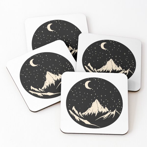 Item preview, Minimalist Starry Night Mountain Peak Circle designed and sold by Vision Crafted.