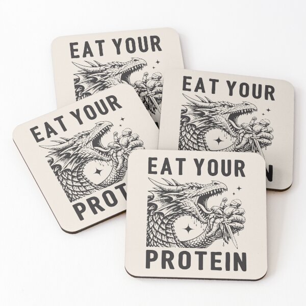 Item preview, Eat Your Protein II - Funny Dragon Gym Bodybuilding designed and sold by Lemon Pepper.