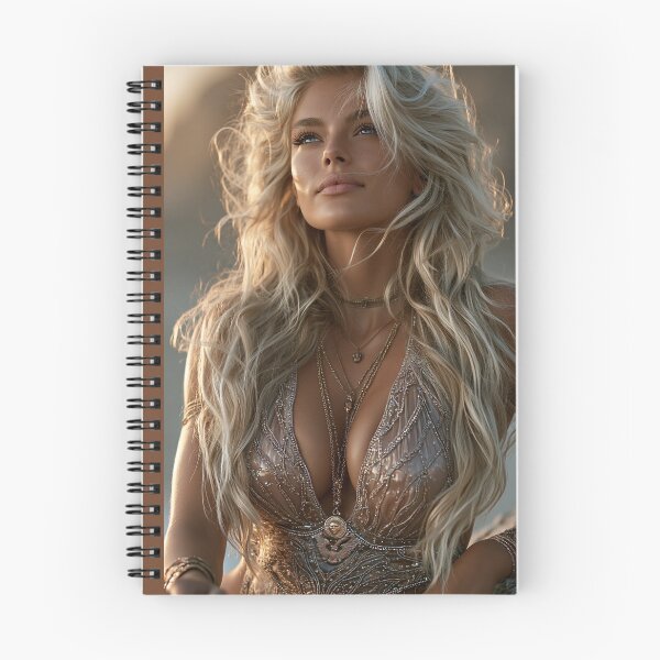 Item preview, Golden Hour Blonde in Shimmering Boho Outfit | Sexy Pin-Up for Man Cave designed and sold by Synth Seduction.