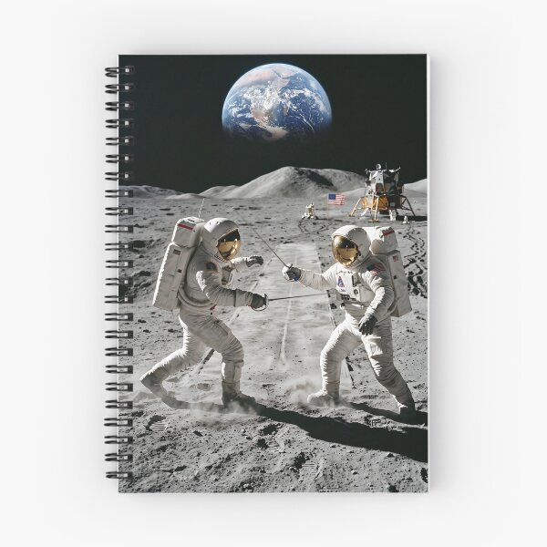 Item preview, Two NASA astronauts fencing on the moon designed and sold by WiseBow.