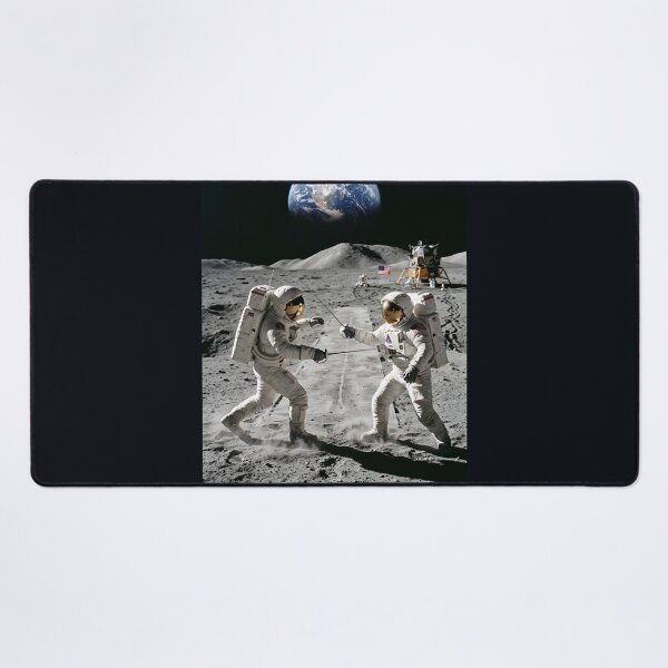 Item preview, Two NASA astronauts fencing on the moon designed and sold by WiseBow.