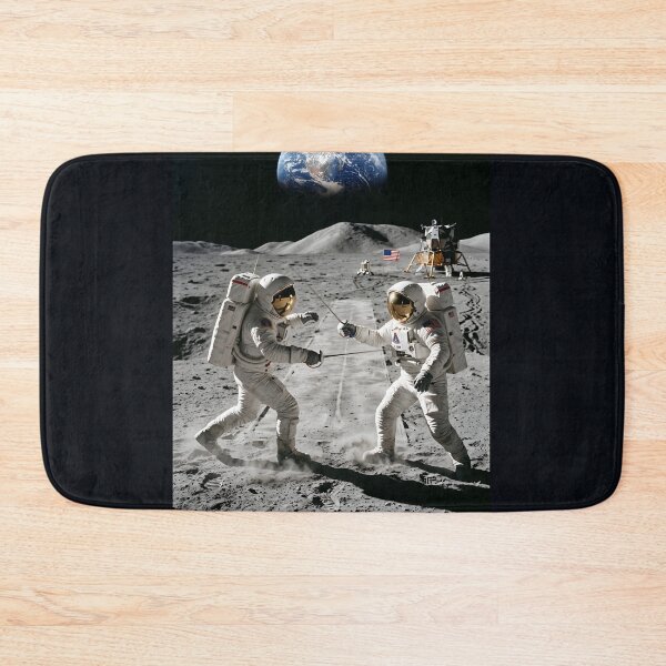 Item preview, Two NASA astronauts fencing on the moon designed and sold by WiseBow.
