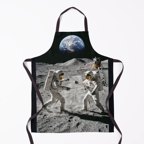 Item preview, Two NASA astronauts fencing on the moon designed and sold by WiseBow.