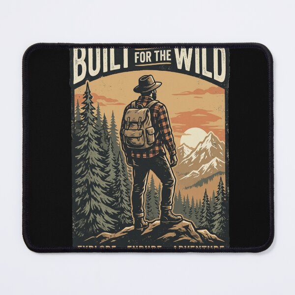 Item preview, Built For The Wild – Vintage Hiker Mountain Forest T-Shirt – Outdoor Adventure Art designed and sold by @SHINTOSARTSTORE.