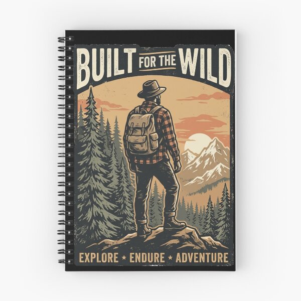Item preview, Built For The Wild – Vintage Hiker Mountain Forest T-Shirt – Outdoor Adventure Art designed and sold by @SHINTOSARTSTORE.