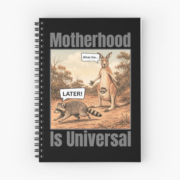 Item preview, Motherhood Is Universal - Funny Kangaroo & Raccoon Motherhood Humor designed and sold by tellia-kallisto.