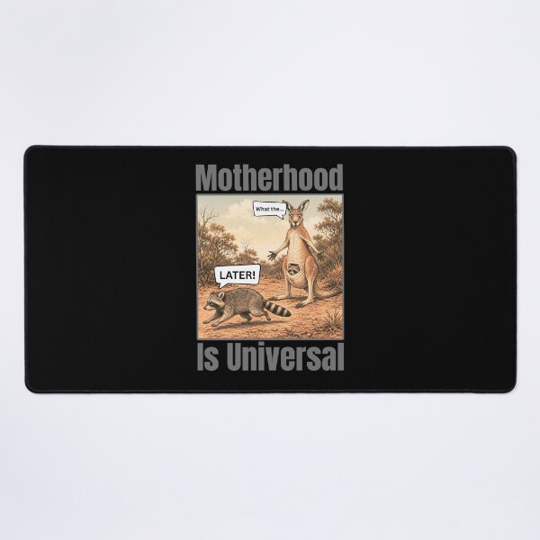 Item preview, Motherhood Is Universal - Funny Kangaroo & Raccoon Motherhood Humor designed and sold by tellia-kallisto.