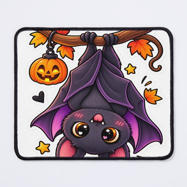 Item preview, Cute Halloween Bat Hanging Upside Down Pumpkin Sticker designed and sold by Genzfirevibes.
