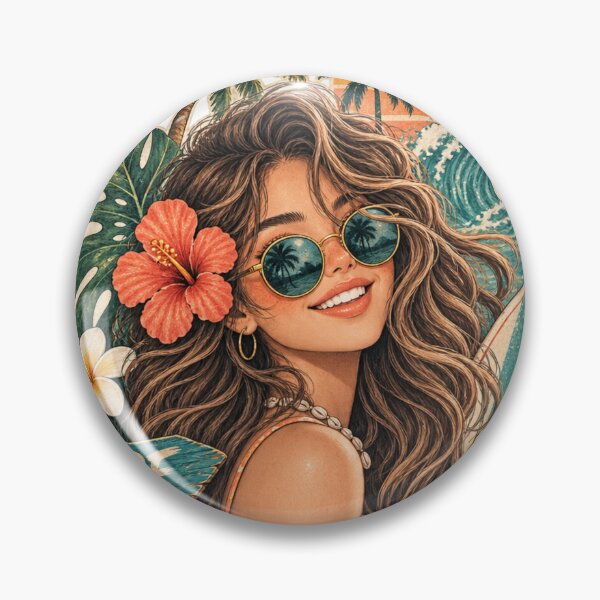 Item preview, Surf Club Girl – Tropical Hibiscus Beach Boho Art – Summer Surf T-Shirt designed and sold by @SHINTOSARTSTORE.