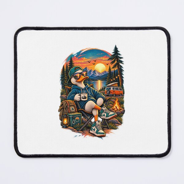 Item preview, Cool Duck Camping Sunset Vintage Illustration designed and sold by lovepower.