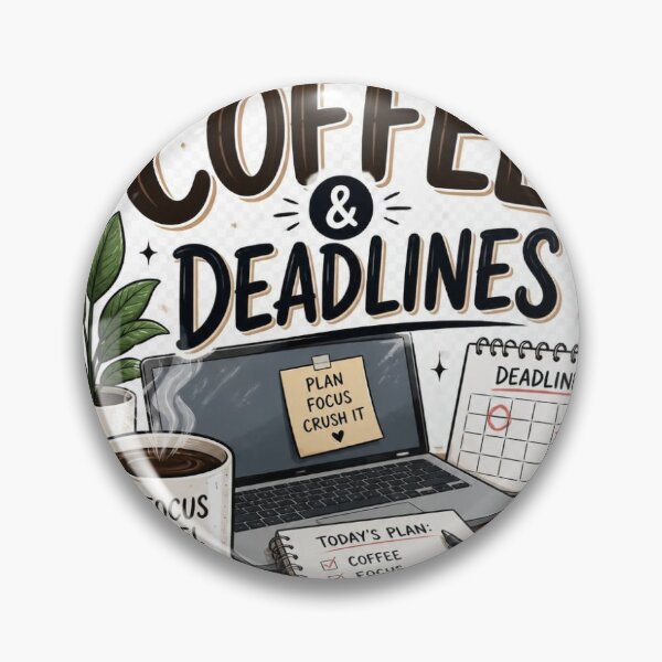 Item preview, Powered by Coffee and Deadlines Funny Work Life designed and sold by TibbuTees.