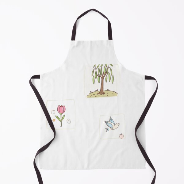 Item preview, Cute Watercolor Spring Willow Tree Tulip and Bird Illustration designed and sold by PastelPetalsCo.