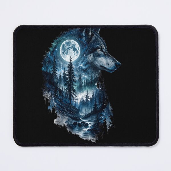 Item preview, Blue Wolf with Moon designed and sold by Losthope Creations.