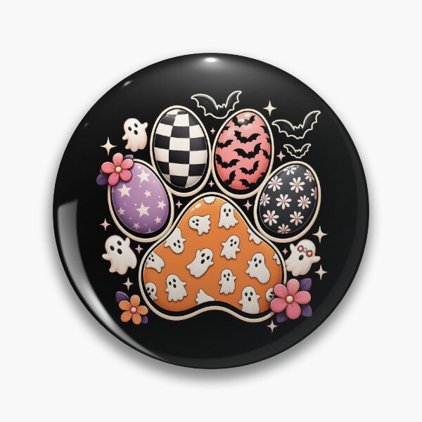 Item preview, Halloween Floral Ghost Dog paw funny Spooky  gift designed and sold by Amzkao.