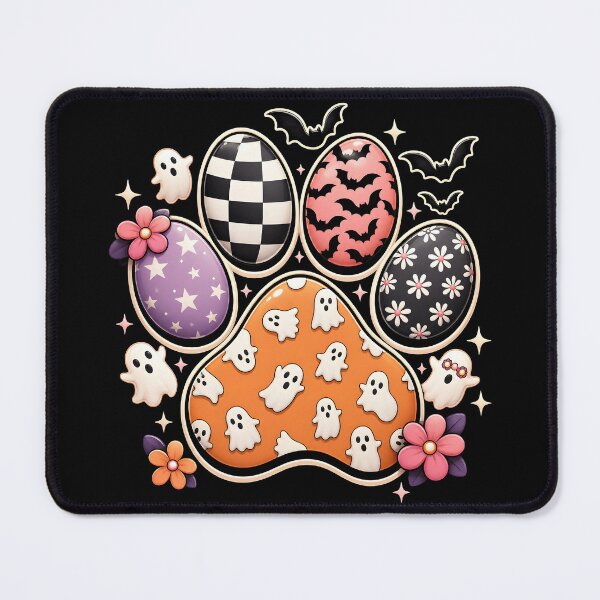 Item preview, Halloween Floral Ghost Dog paw funny Spooky gift designed and sold by Amzkao.