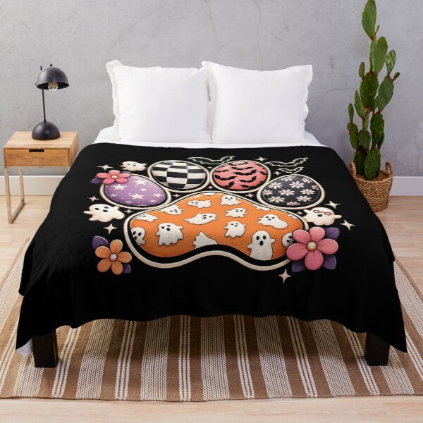 Item preview, Halloween Floral Ghost Dog paw funny Spooky gift designed and sold by Amzkao.
