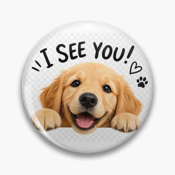 Item preview, I See You! Happy Golden Retriever Puppy designed and sold by CocoEqColor.