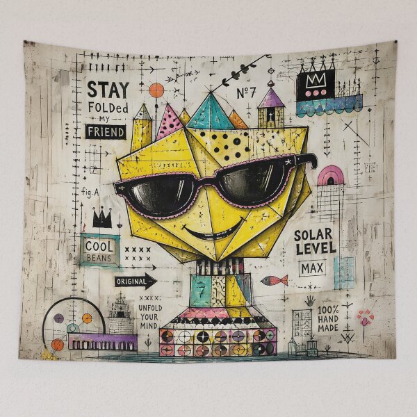 Item preview, Paper Origami Emoticon | Stylish Sunglasses Smiley Art designed and sold by Marcu Ioachim.