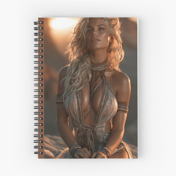 Item preview, Golden Hour Blonde in Shimmering Boho Outfit | Sexy Pin-Up for Man Cave designed and sold by Synth Seduction.